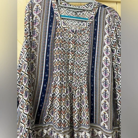 🥰😍Daniel Rainn Boho Country Blue & Purple Colorful Flowing Top - Picture 2 of 12